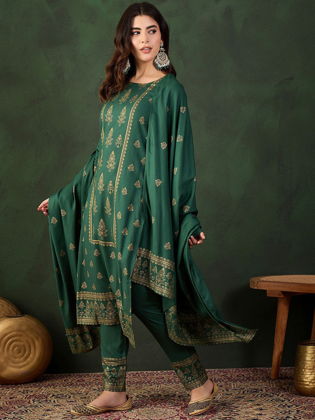Printed Kurta & Trouser With Dupatta