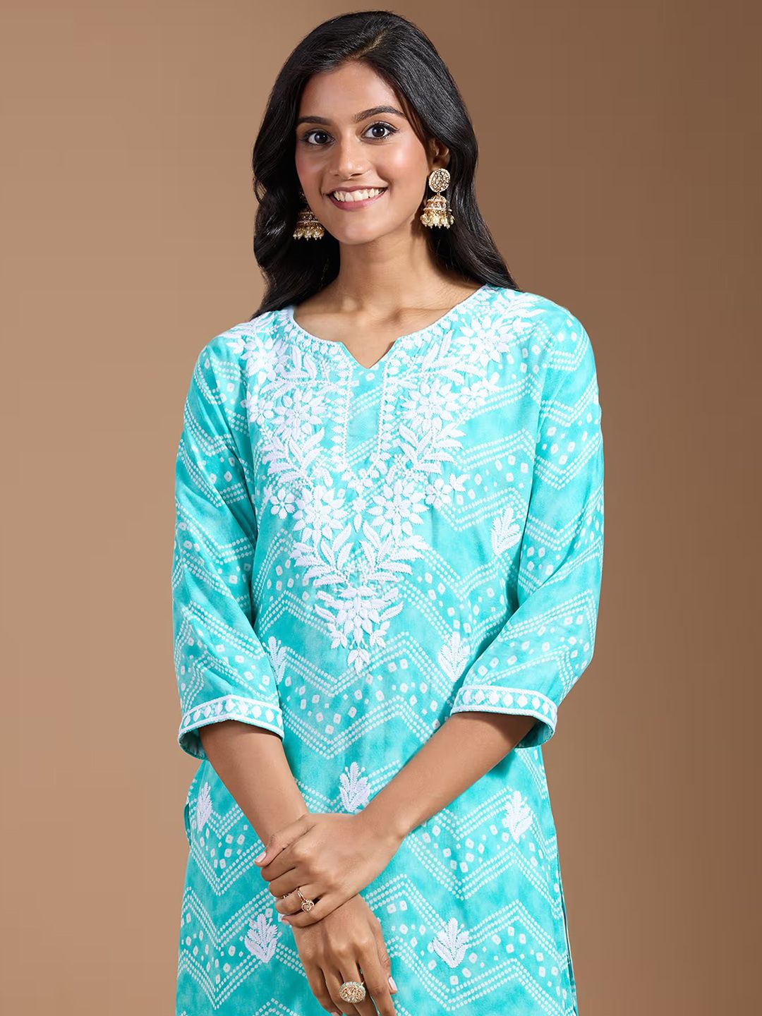 Dhiyona OD  Women Ethnic Motifs Embroidered Chikankari Kurta
