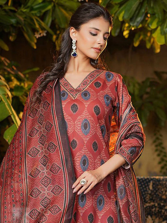 Dhiyona KL Women Ethnic Motifs Printed Kurta with Trousers & Dupatta