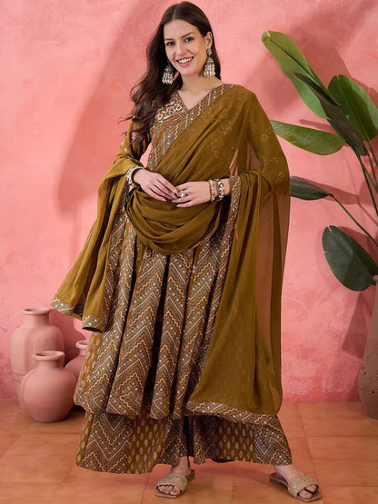 Dhiyona SN Self Design Anarkali Kurta Set With Dupatta