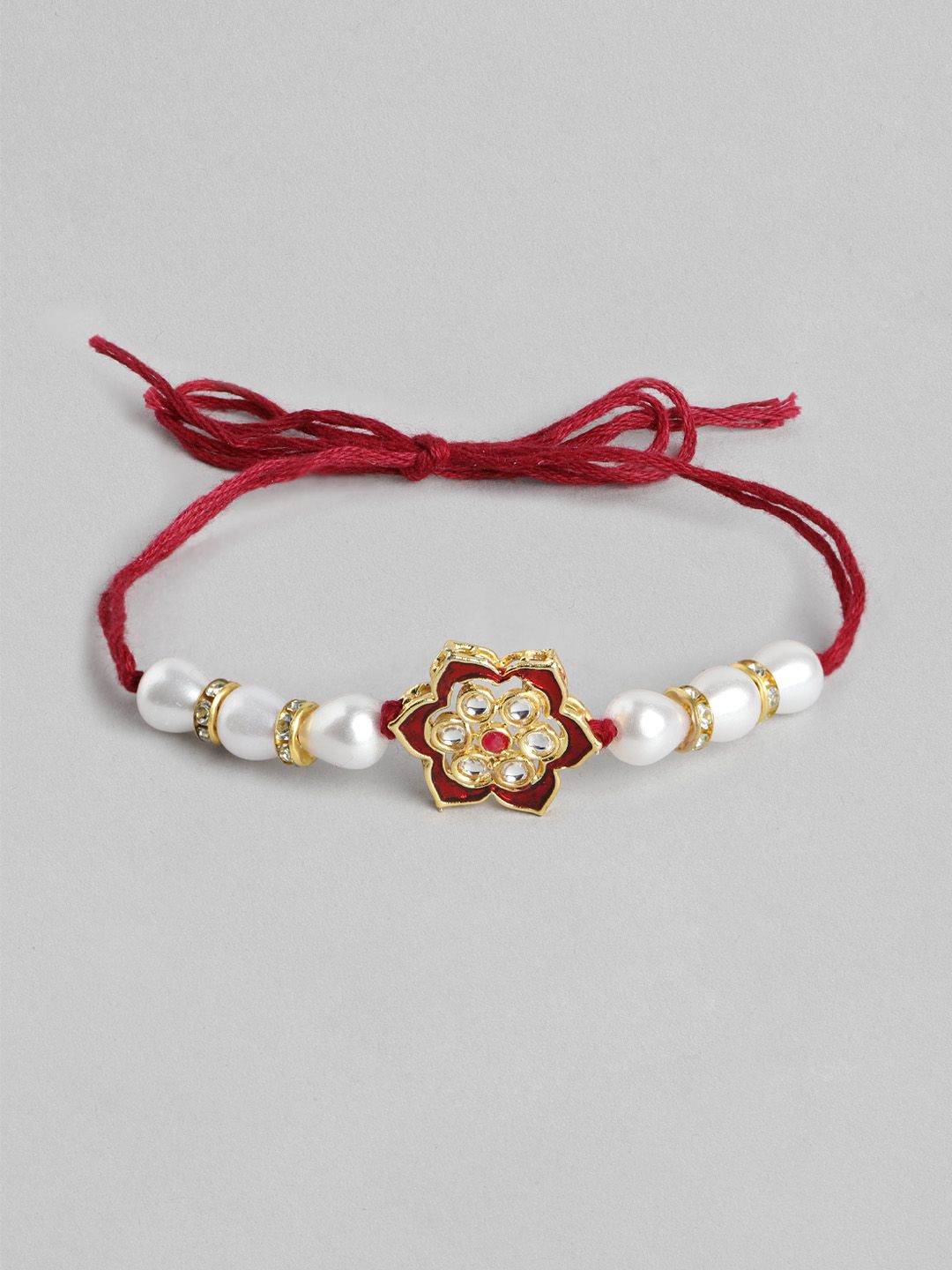 Dhiyona Unisex Set of 2 Beaded Bhai Bhabhi Rakhis With Roli & Chawal