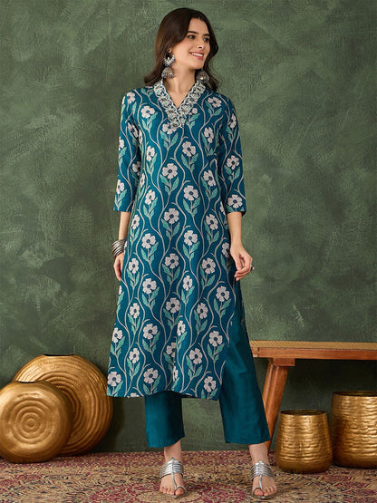 Dhiyona KL Women Printed Straight Kurta Set