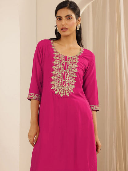 Women Ethnic Motifs Embroidered Regular Thread Work Kurta with Trousers