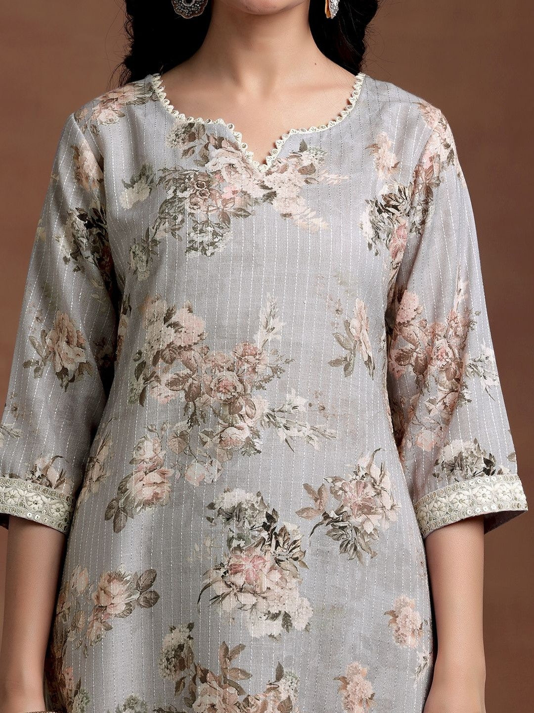Women Floral Printed Regular Kurta with Patiala & With Dupatta