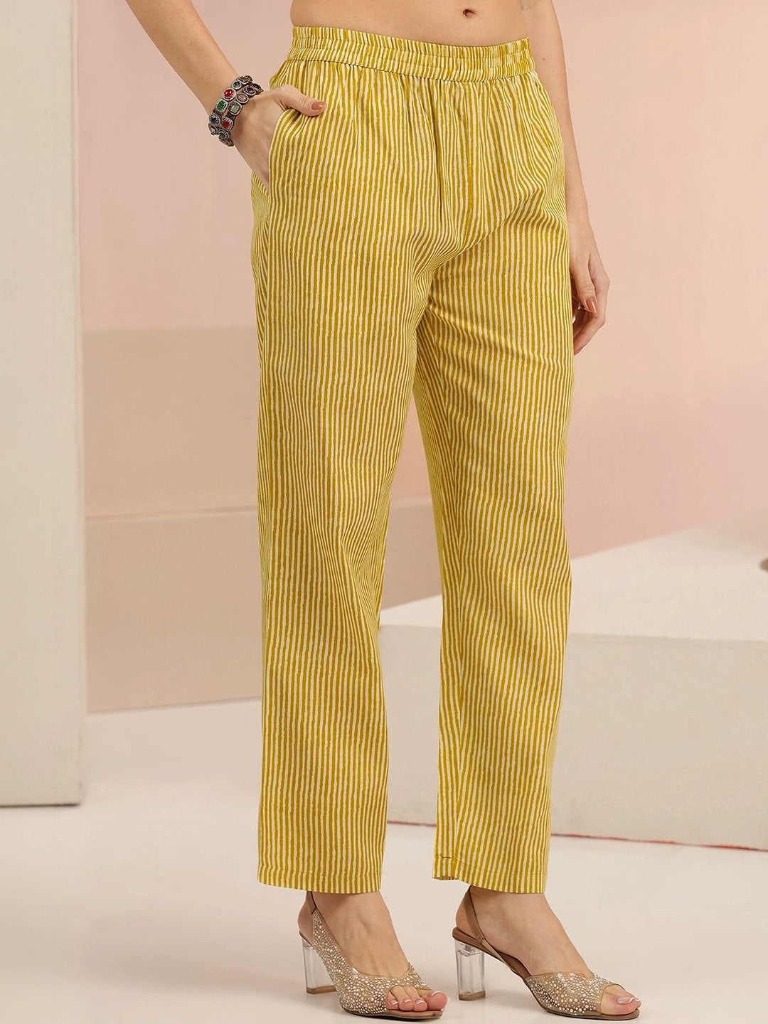 Mustard Bandhani Printed Cotton Blend Straight Suit Set