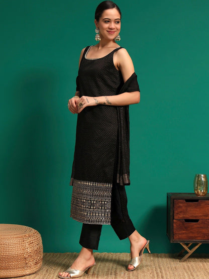 Women Ethnic Motifs Regular Kurta with Trousers & With Dupatta