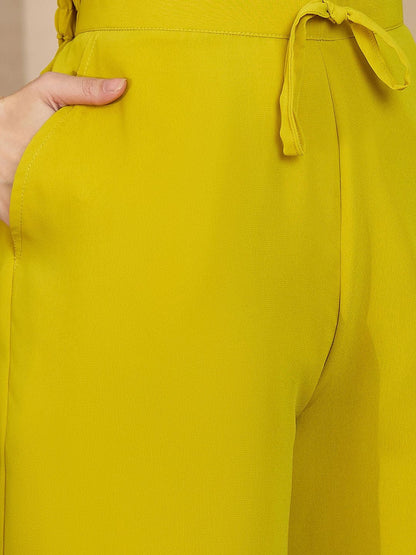 Embroidered V- Neck Kurta & Palazzos
