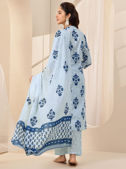 Women Floral Printed Kurta with Palazzos & Dupatta