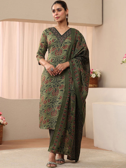 Women Floral Printed Regular Kurta with Palazzos & With Dupatta