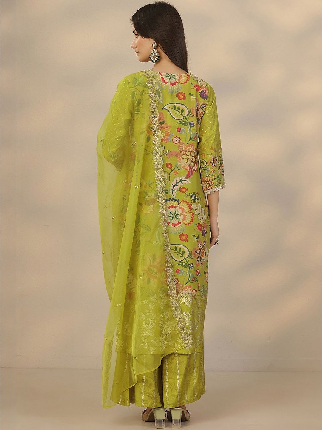 Dhiyona LL Women Floral Printed Kurta with Palazzo & Dupatta