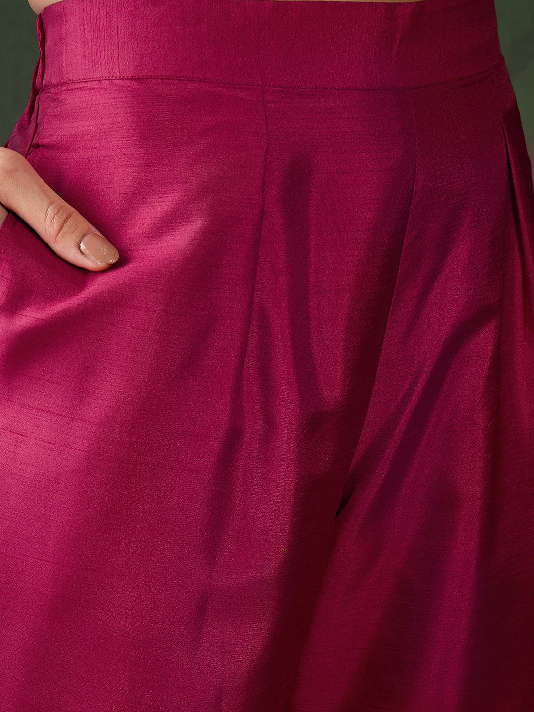 Women Embroidered Straight Kurta & Trousers
