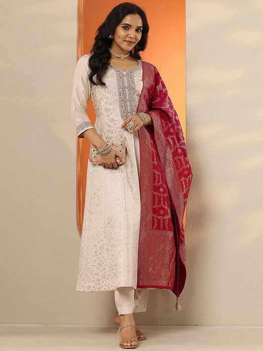 Women Ethnic Motifs Embroidered Thread Work Kurta with Trousers & Dupatta