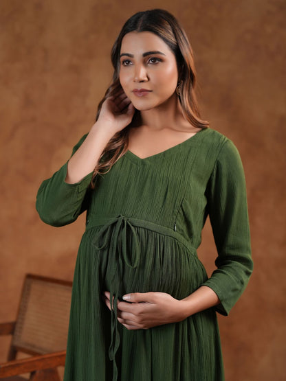 Dhiyona AY Women's Fit & Flared Maternity Ethnic Dresses
