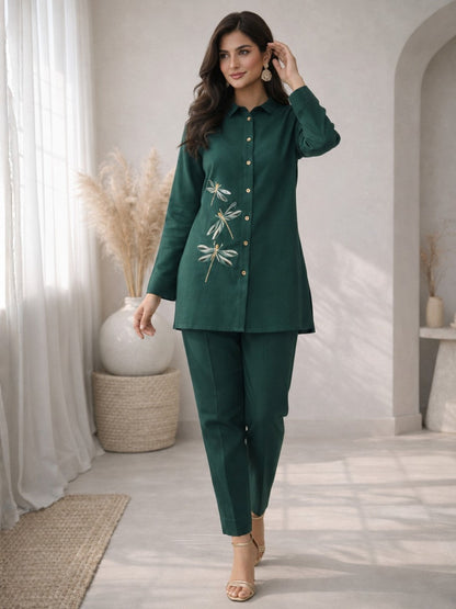 Oorvi Fern Embroidered Co-ord Set