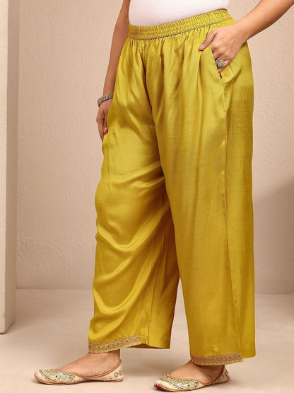 Dhiyona Women's Ethnic Motifs Embroidered Regular Kurta with Palazzos & With Dupatta