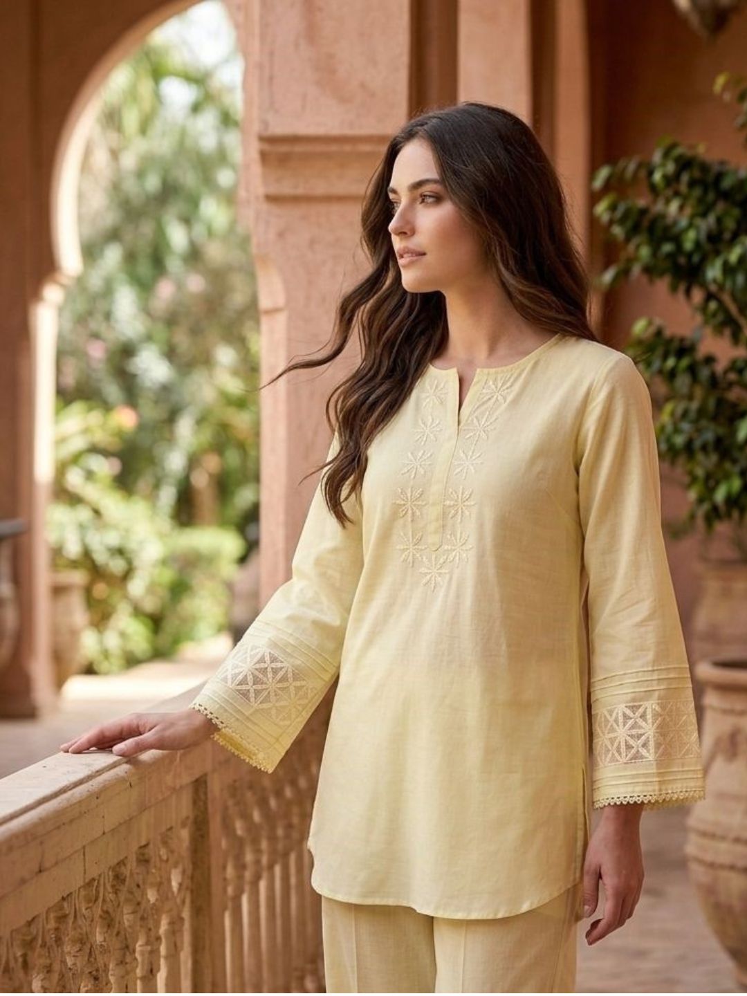 Prisha Corn embroidery cotton co-ord set