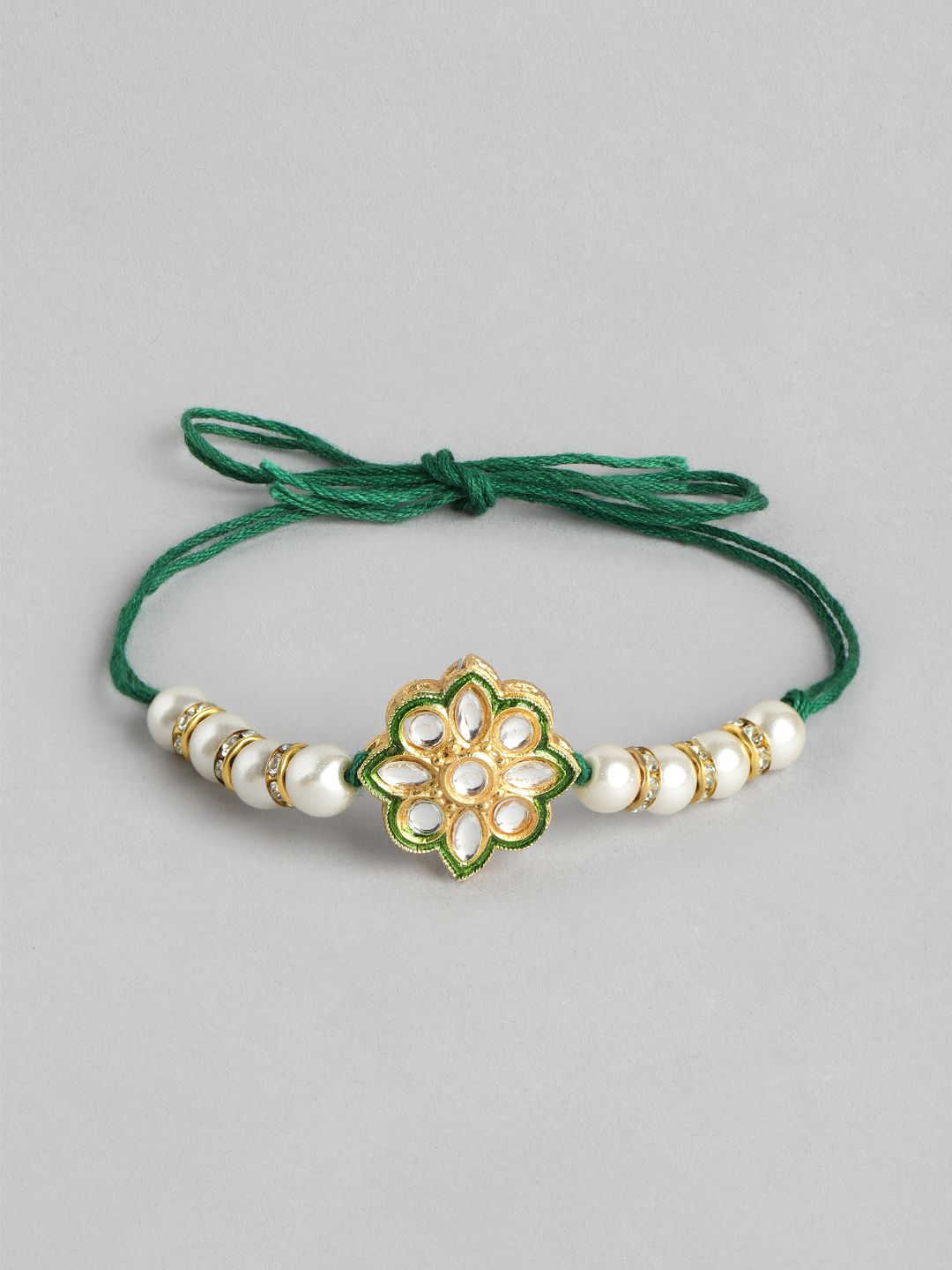 Dhiyona Unisex Set of 2 Beaded Bhai Bhabhi Rakhis With Roli & Chawal