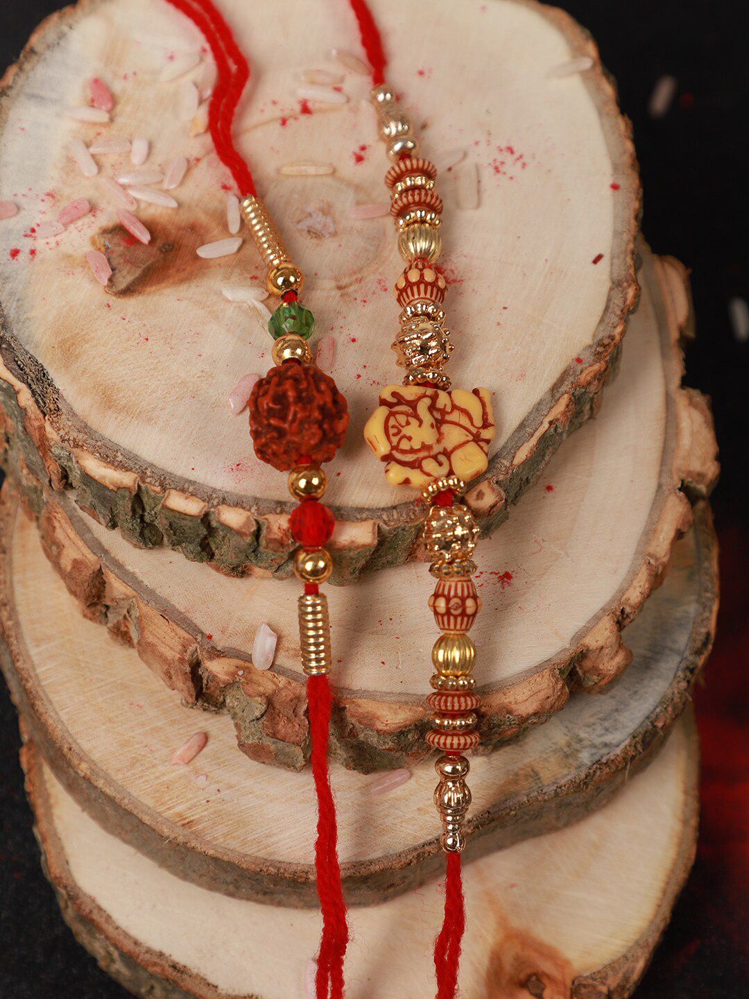 Dhiyona Set Of 2 Beaded Rakhi
