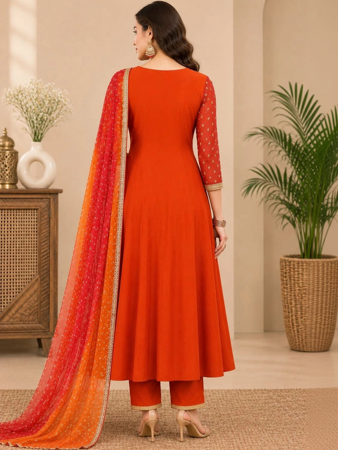 Women Ethnic Motifs Embroidered Regular Kurta with Palazzos & With Dupatta