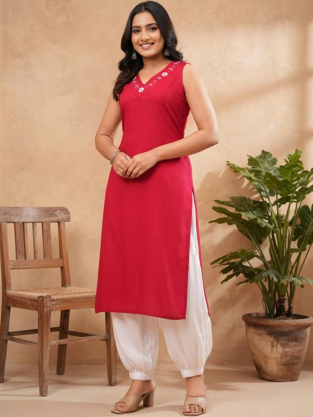 V-Neck Kurta & Salwar