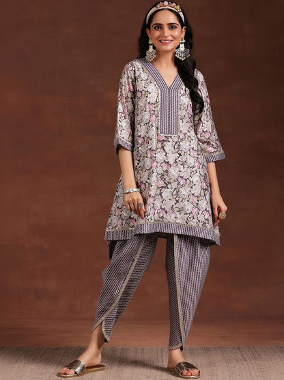 Women Floral Printed Regular Kurti with Dhoti Pants