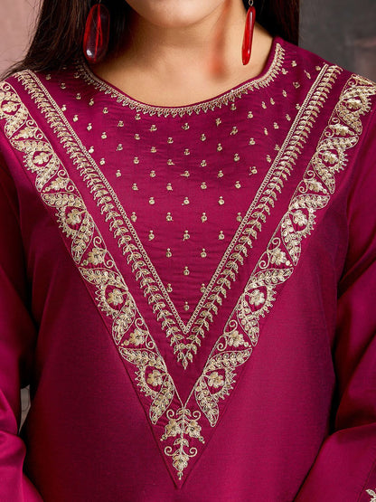 Dhiyona PD Women Embroidered Kurta & Trousers with Dupatta
