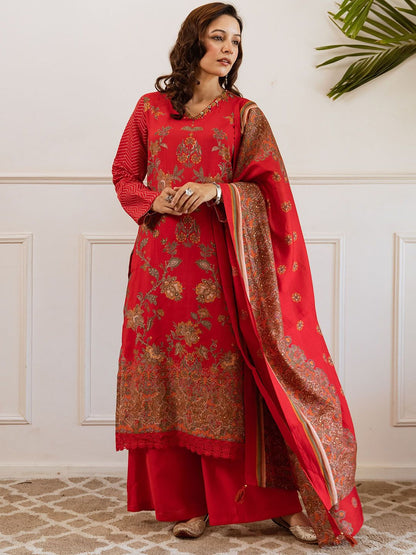Dhiyona KL Women Floral Printed Kurta with Palazzo & Dupatta