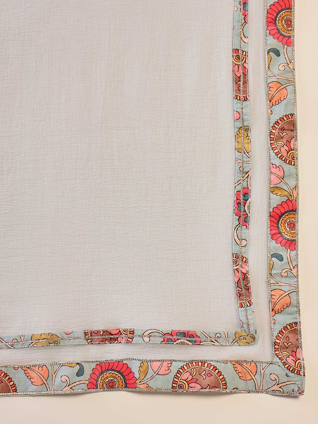 Floral Printed Pure Cotton Kurta & Trousers With Dupatta