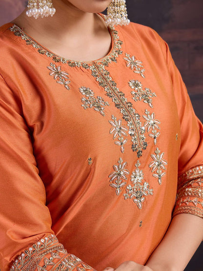 Dhiyona HOP Sequin Embroidered Kurta with Sharara and Dupatta Set