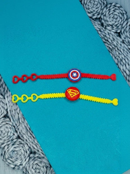 Dhiyona Set Of 2 Superhero Kids Rakhi With Roli Chawal Chandan Mishri
