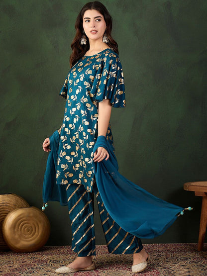 Dhiyona SN Embroidered Kurta & Palazzo With Dupatta