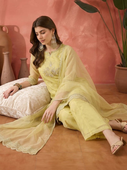 Embroidered Round Neck Kurta Sets