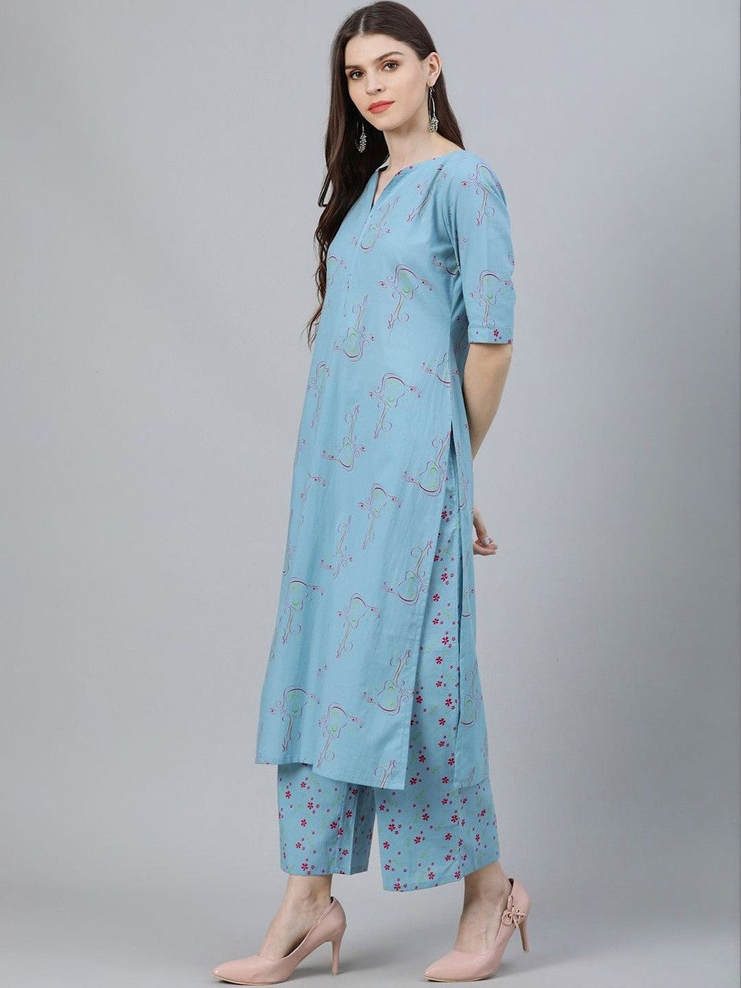 Women Floral Printed Regular Kurta with Palazzos & With Dupatta