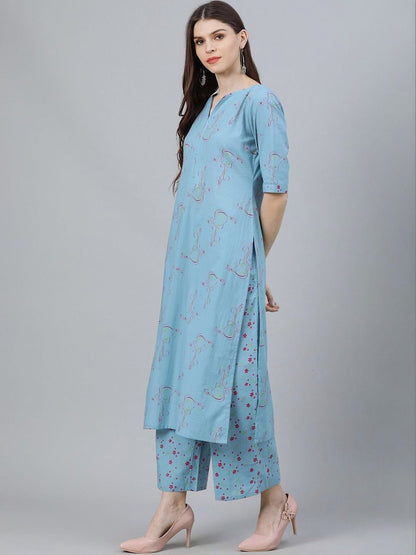 Women Floral Printed Regular Kurta with Palazzos & With Dupatta