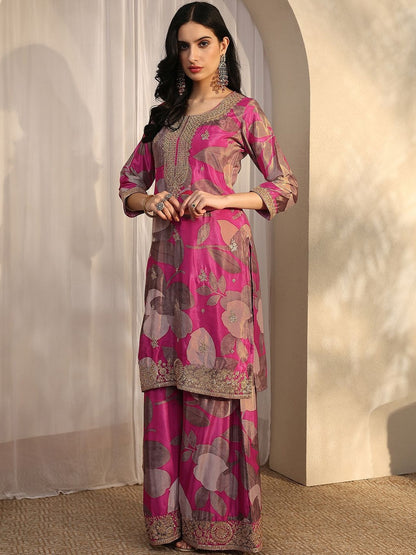 Women Floral Printed Regular Kurta with Palazzos & With Dupatta