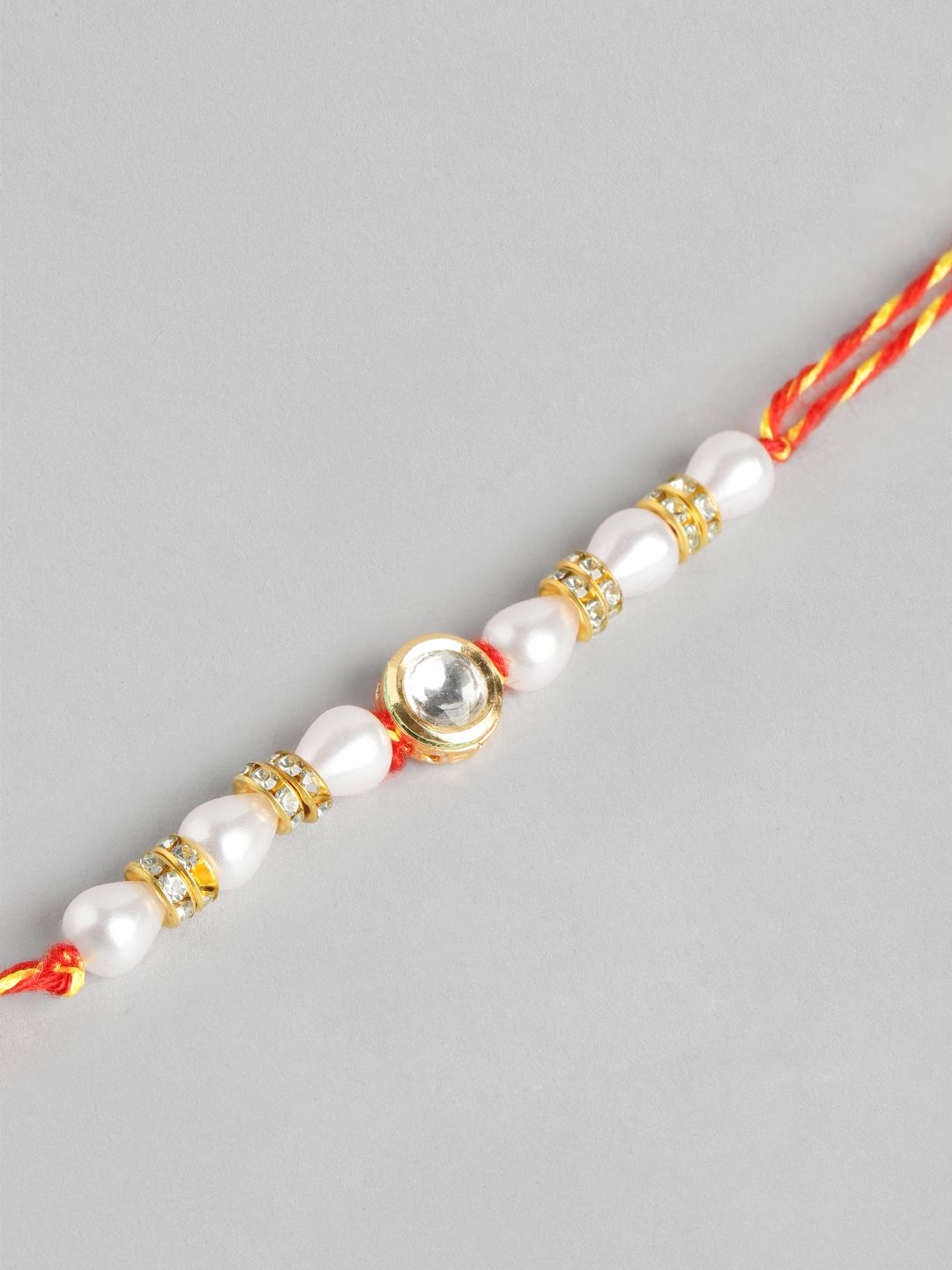 Dhiyona Unisex Set of 2 Beaded Bhai Bhabhi Rakhis With Roli & Chawal
