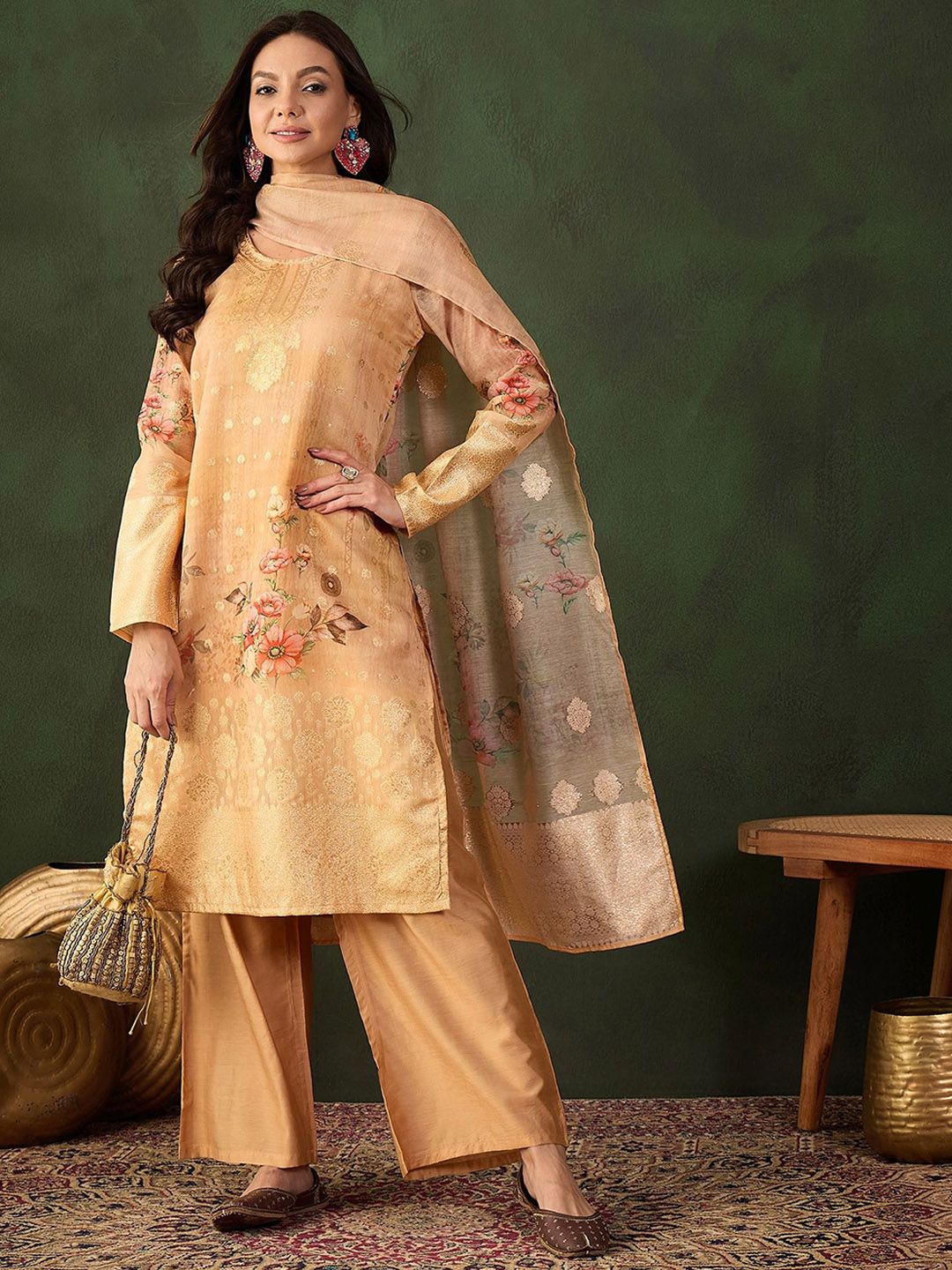 Dhiyona SN Printed Kurta & Palazzo With Dupatta