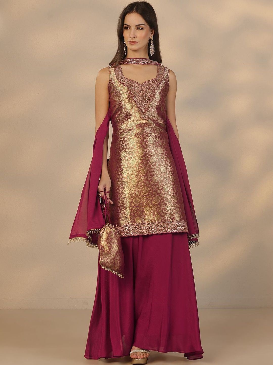 Dhiyona LL Women Regular Kurta with Palazzos & With Dupatta