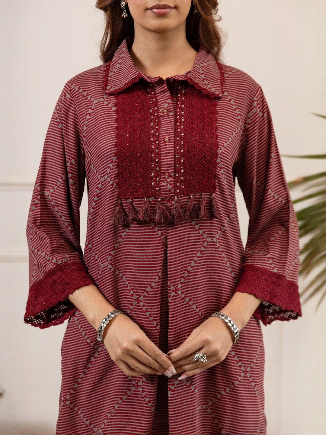 Geometric Printed Straight Kurta with Patiala