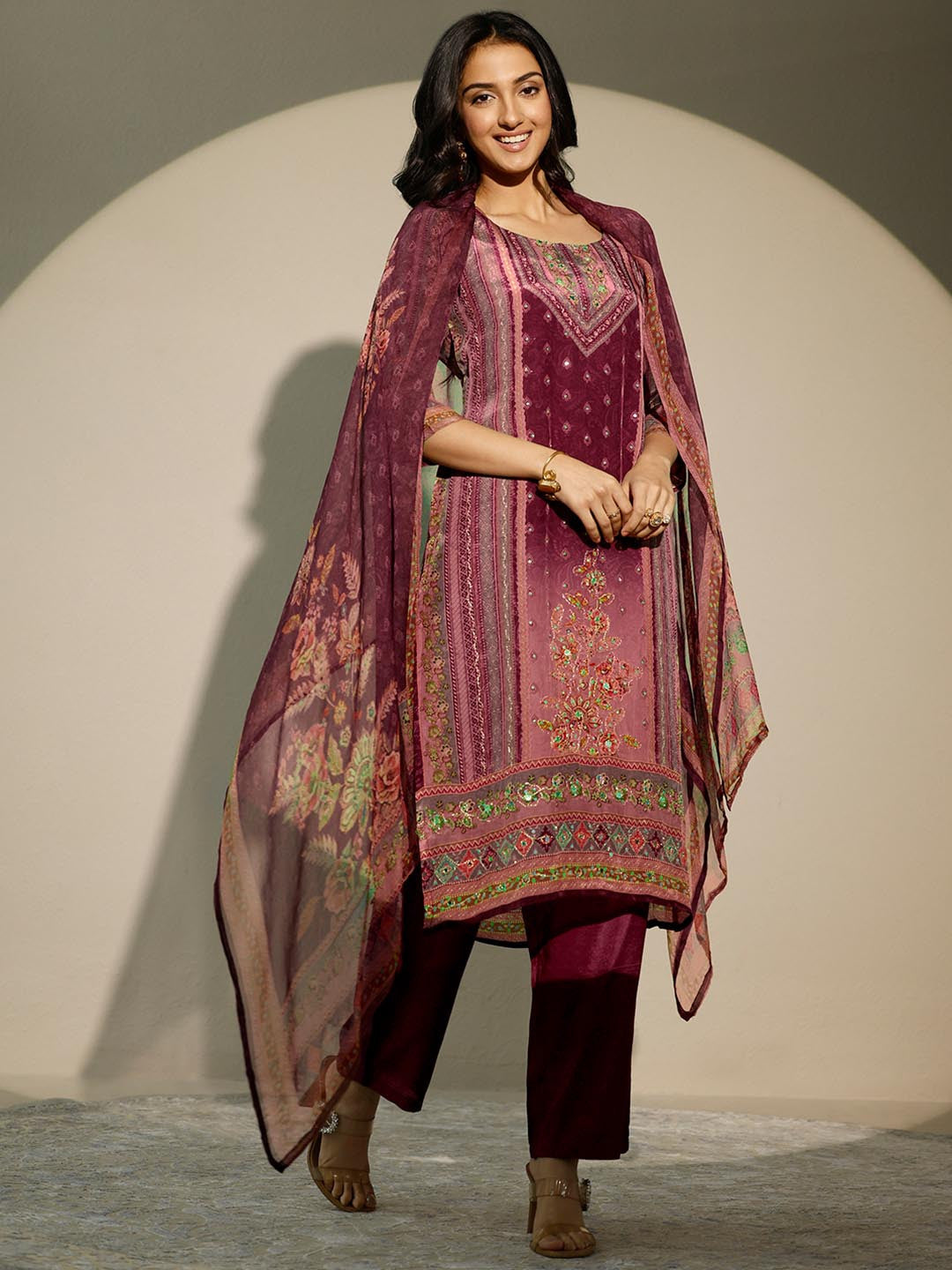 Ethnic Motif Printed Embellished Kurta Set