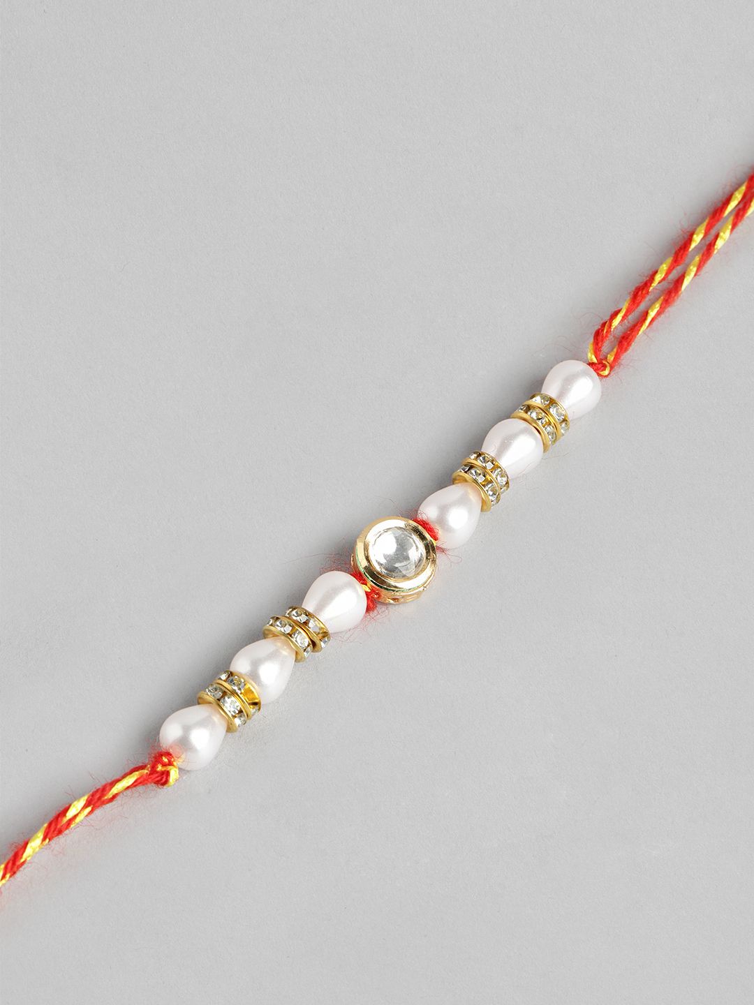 Dhiyona Unisex Set of 2 Beaded Bhai Bhabhi Rakhis With Roli & Chawal