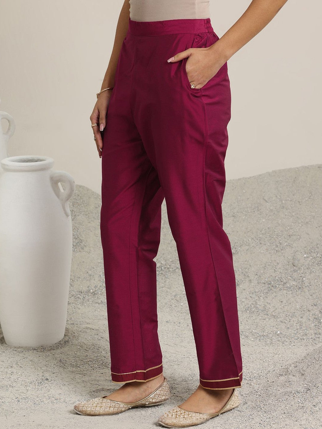 Women Round Neck Regular Straight Kurta with Trousers & Dupatta