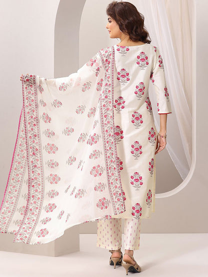 Women Floral Printed Kurta with Trousers & Dupatta