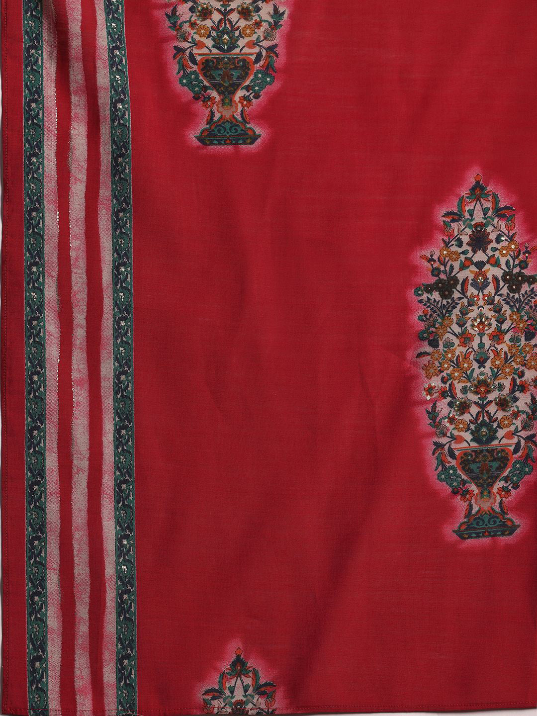 Womens Pink Printed Anarkali Kurta With Trousers & Dupatta