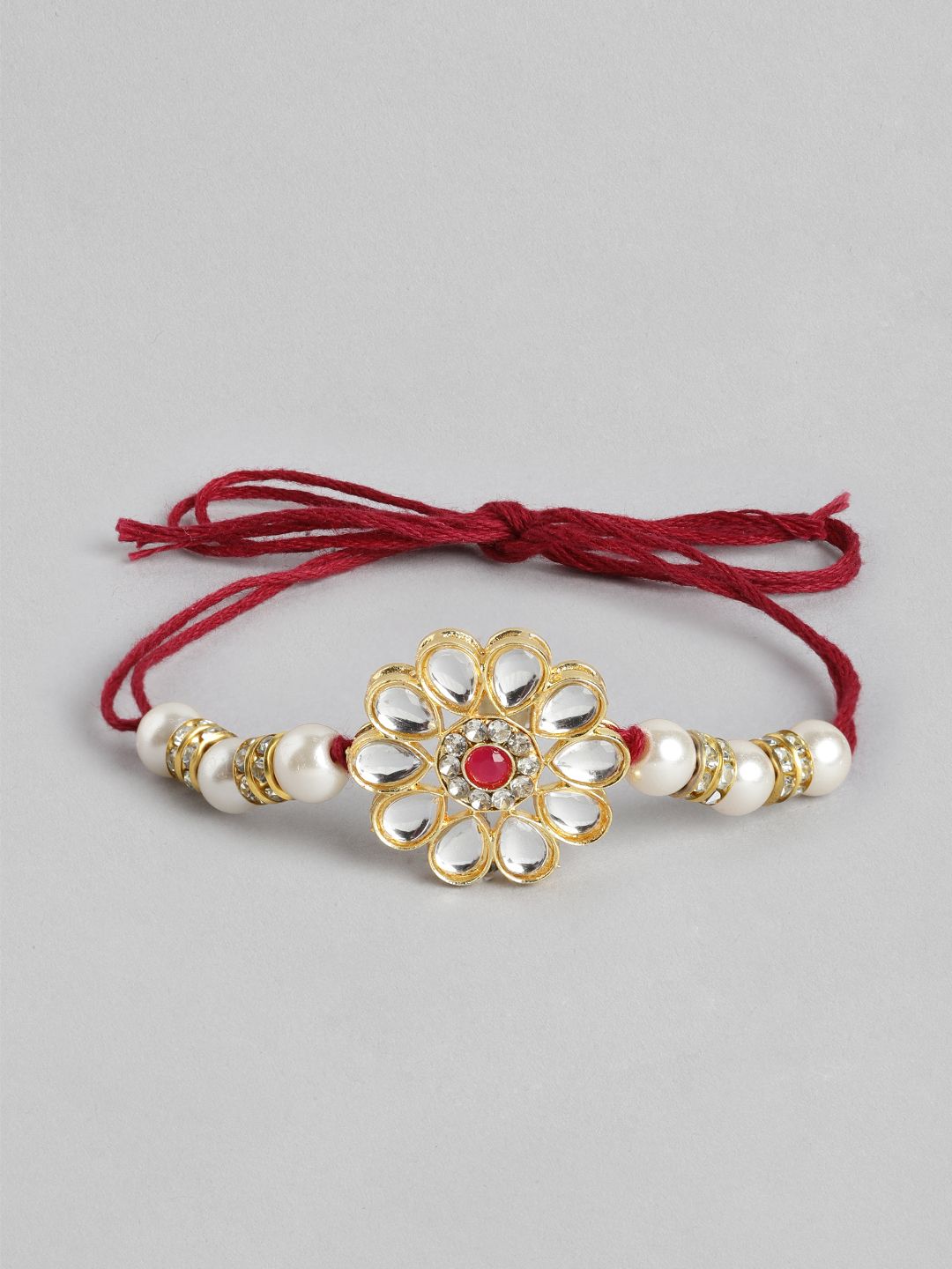 Dhiyona Unisex Set of 2 Beaded Bhai Bhabhi Rakhis With Roli & Chawal