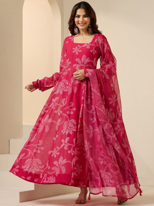 Dhiyona IS Women's Women Floral Printed Panelled Kurta with Trousers & With Dupatta