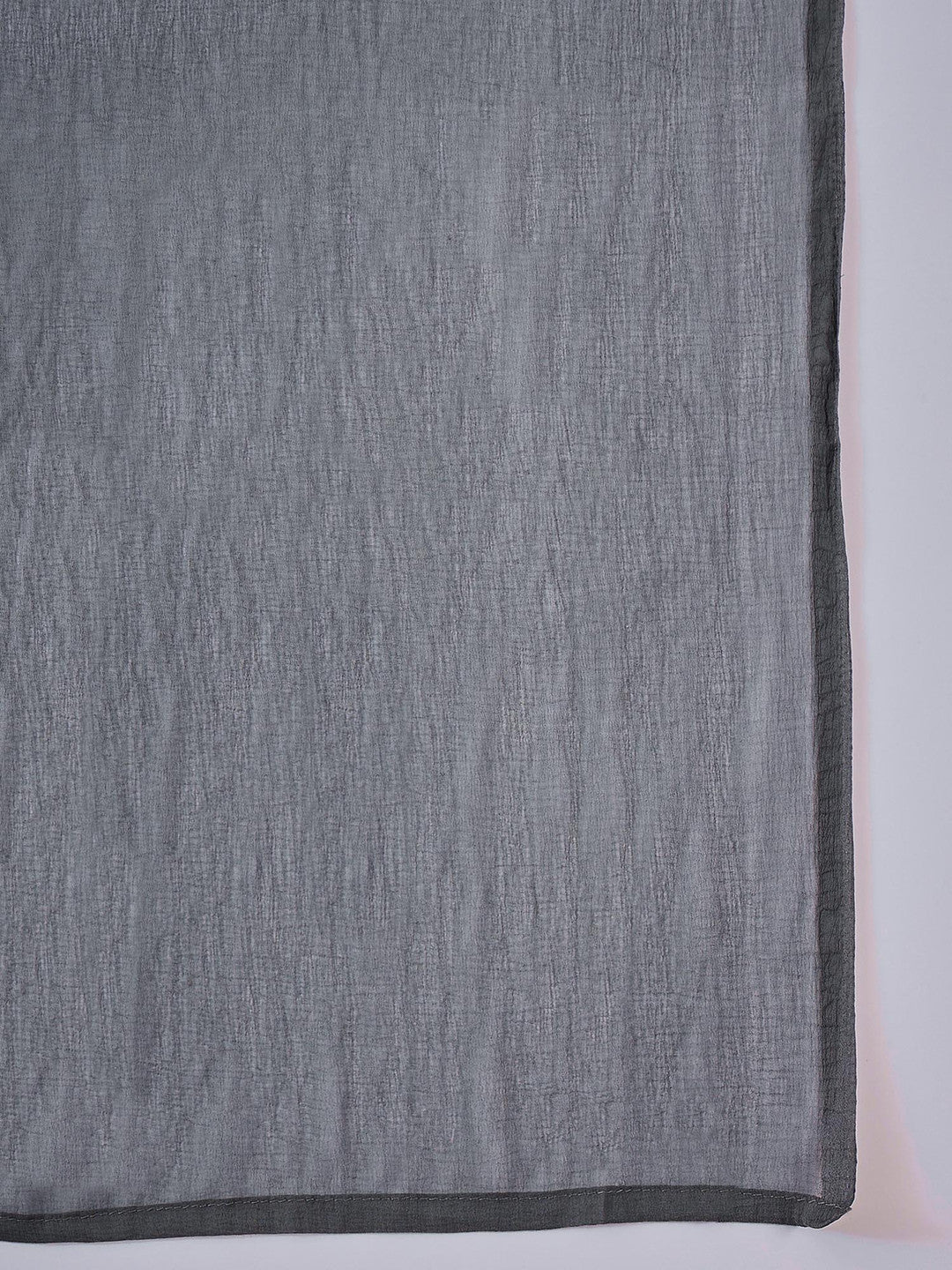 Grey Floral Printed Notch Neck Straight Pure Cotton kurta With Trouser And Dupatta
