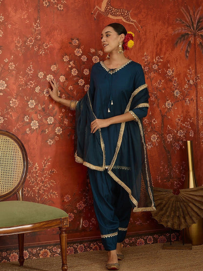 Women Regular Gotta Patti Kurta with Patiala & With Dupatta