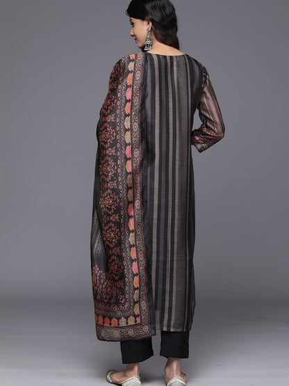 Dhiyona VA Women's Geometric Printed Kurta with Trousers & Dupatta