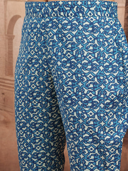 Floral Printed Regular Pure Cotton Kurta with Trousers